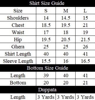 Citrus Size Chart