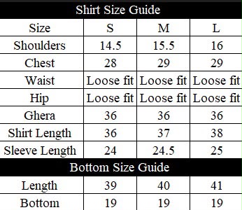 Lapis Size Chart