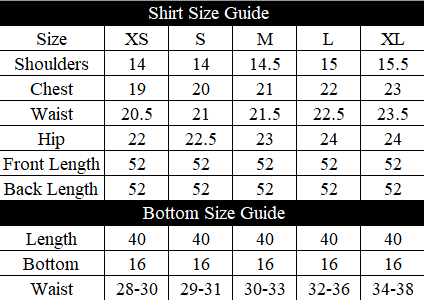 Starry Night Size Chart
