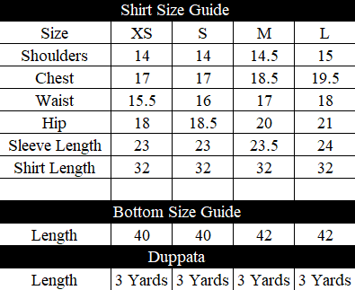 Nissa Size Chart